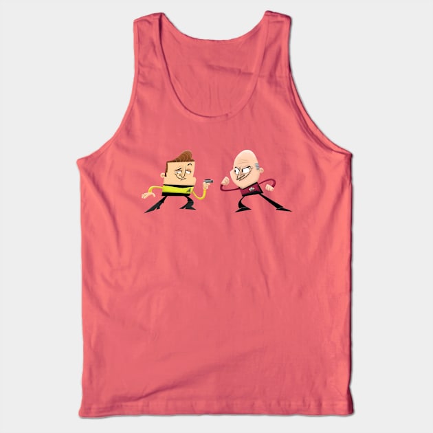 Kirk Vs Picard Tank Top by Xander13